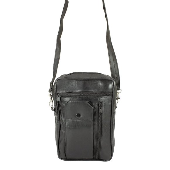 Lambskin Leather Shoulder Travel Bag Phone Organizer Bag - Picture 10 of 15